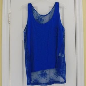 Blue Tank Top w/ See Through Back